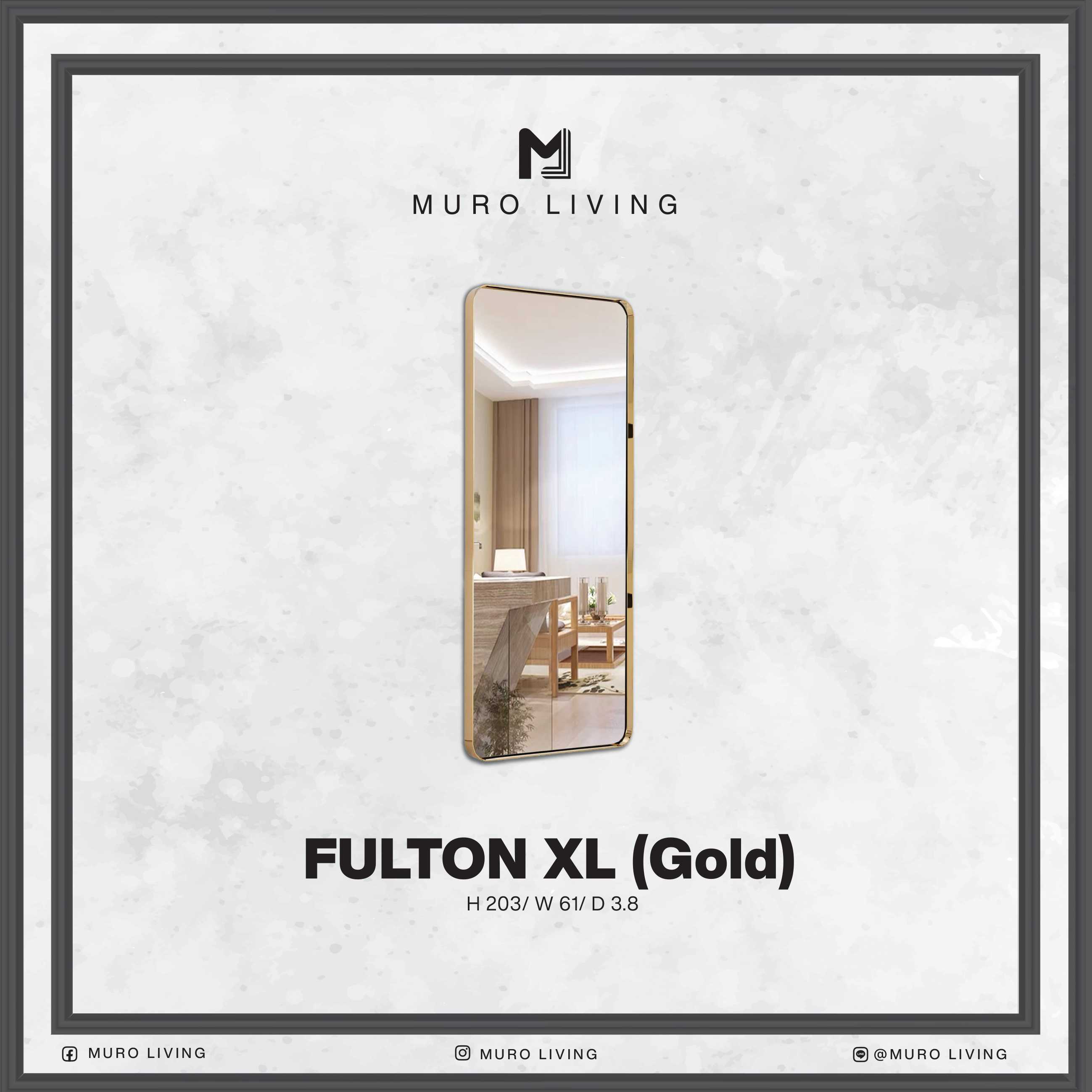กระจกตกแต่งผนังดีไซน์ Muro Living รุ่น  FULTON XL