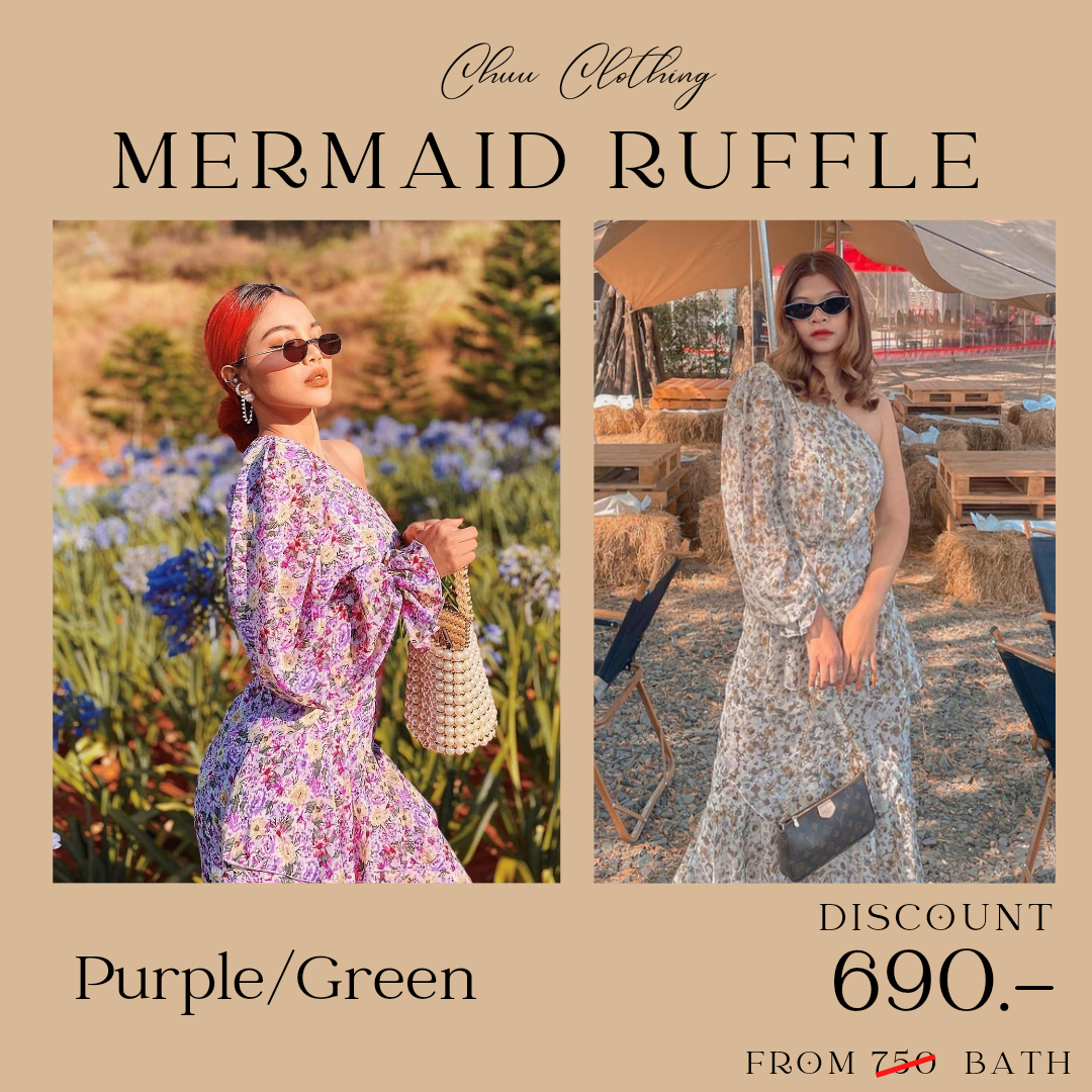 MERMAID RUFFLES(ไหล่เบี่ยง) 🧜🏽‍♀️ 💥SALE💥
