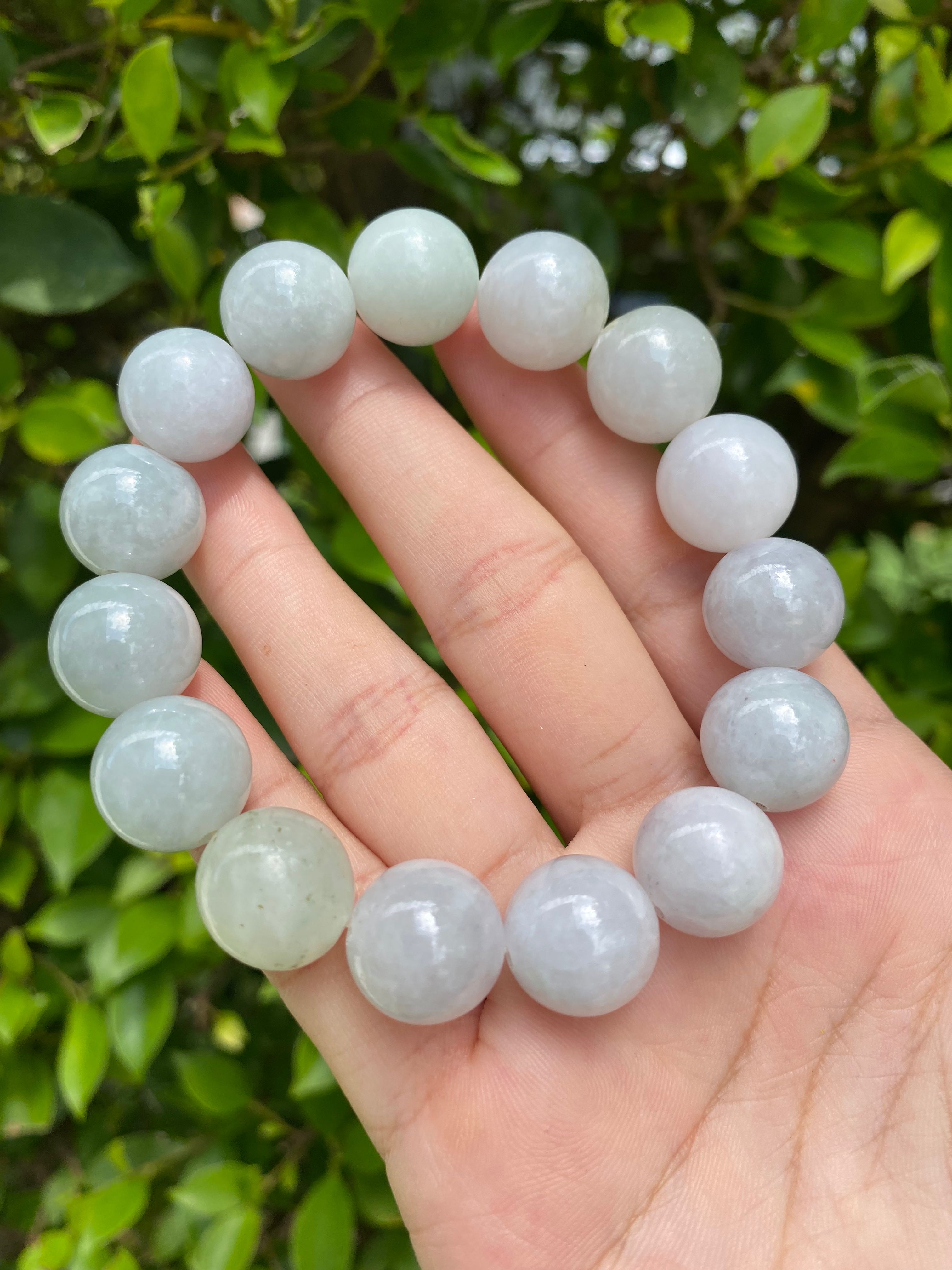 Natural Milky Green Jade Bracelet 