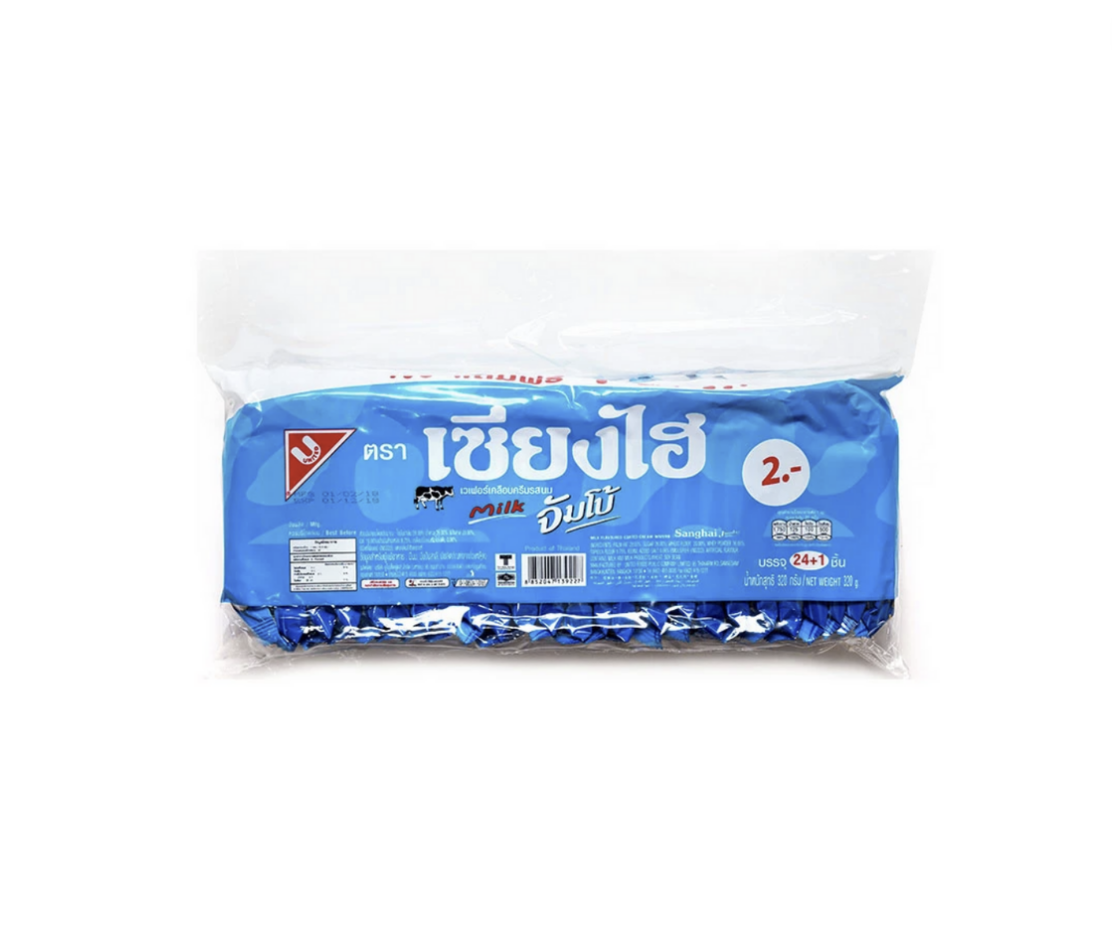 ขนม เวเฟอร์ เซี่ยงไฮ้ เคลือบครีมรสนม 320กรัม 24ชิ้น