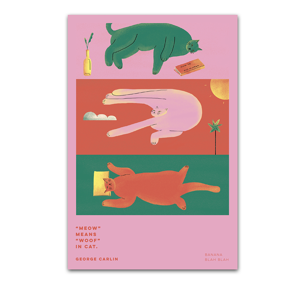 Quotes Postcard — Meow mean Woof