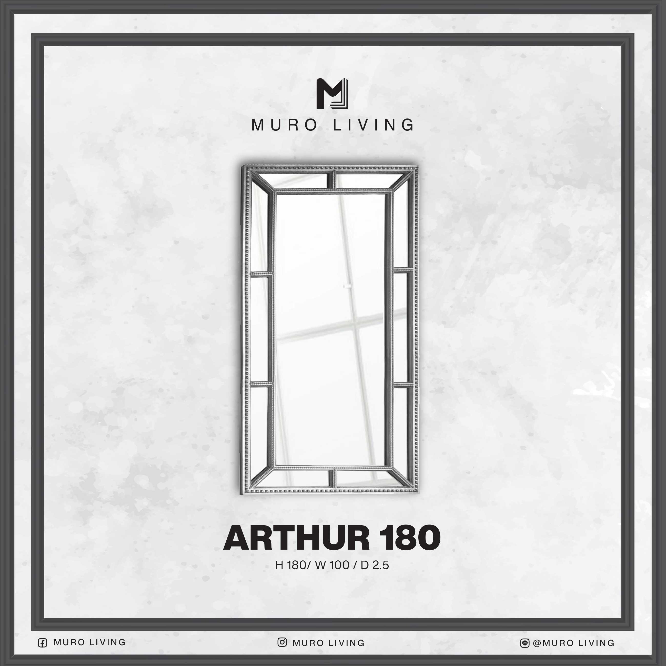 กระจกตกแต่งผนังดีไซน์ Muro Living รุ่น ARTHUR 180