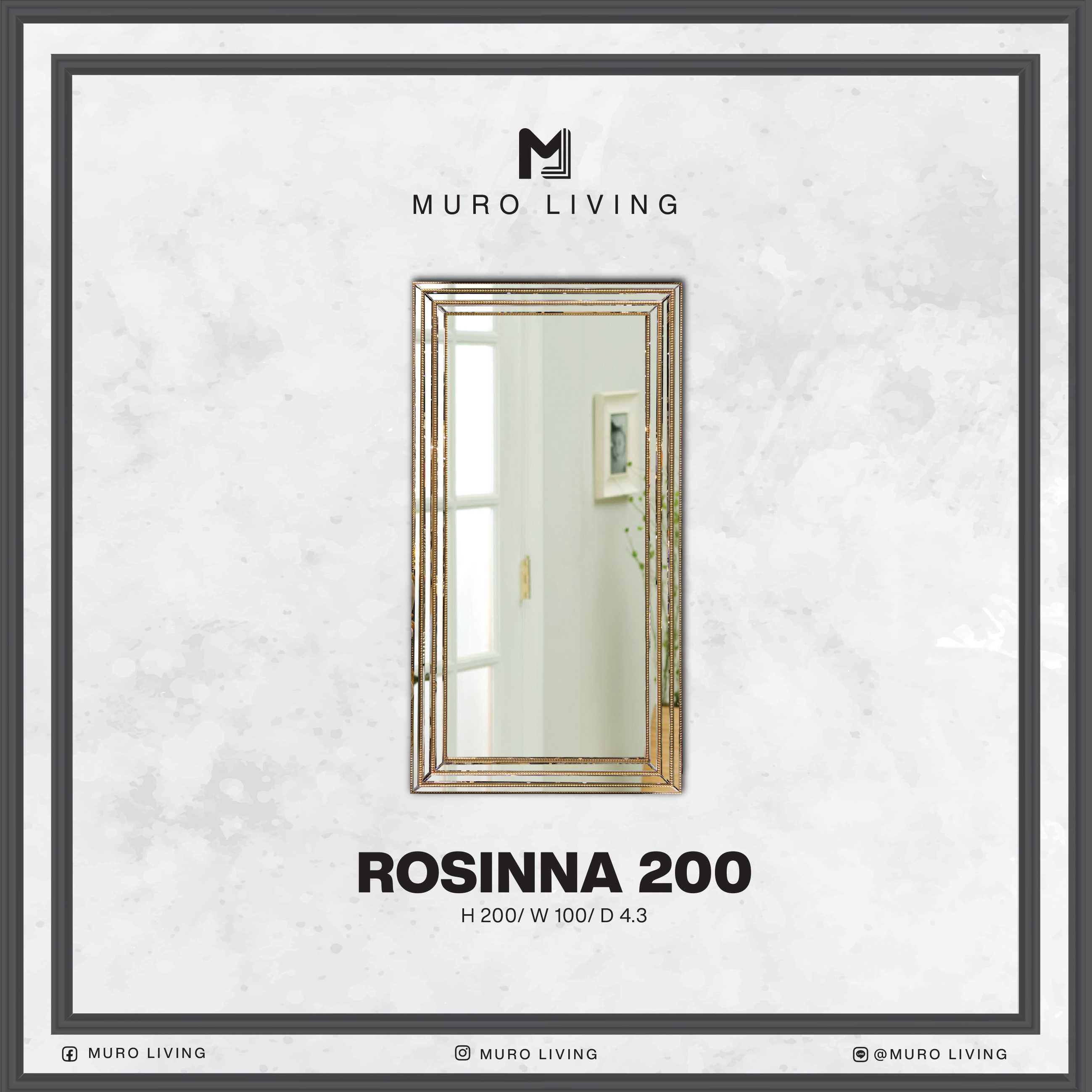 กระจกตกแต่งผนังดีไซน์ Muro Living รุ่น ROSINNA 200