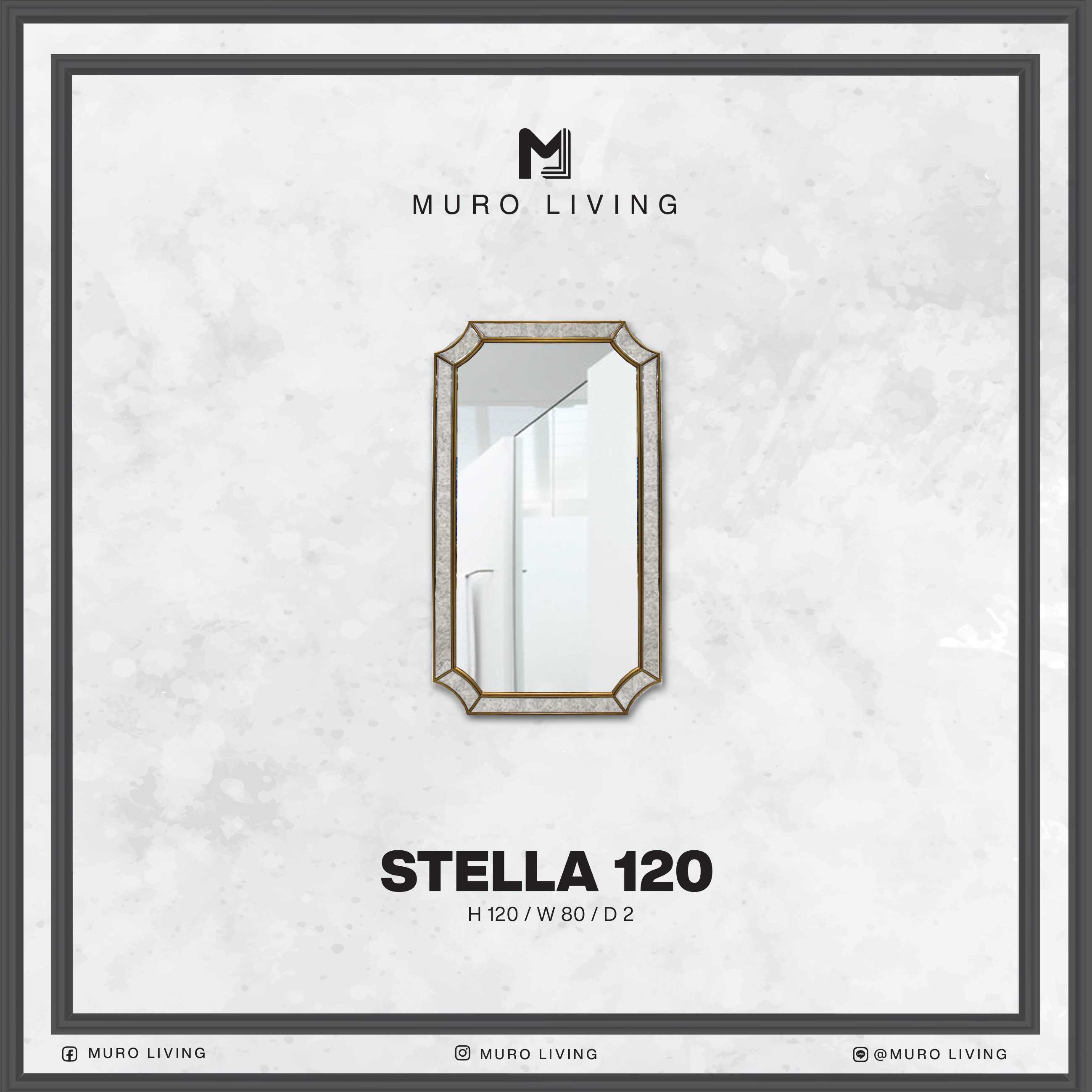 กระจกตกแต่งผนังดีไซน์ Muro Living รุ่น STELLA 120