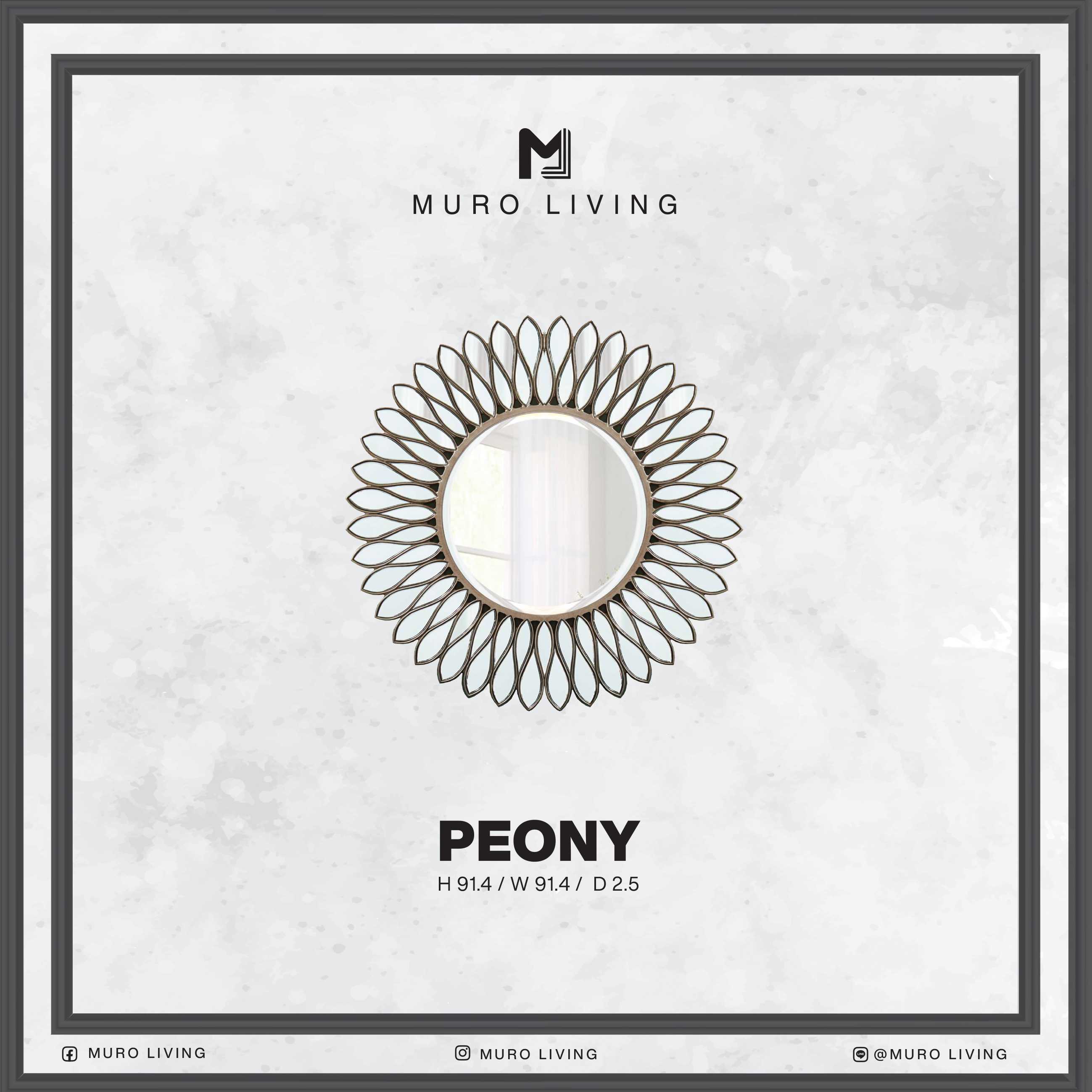 กระจกตกแต่งผนังดีไซน์ Muro Living รุ่น PEONY