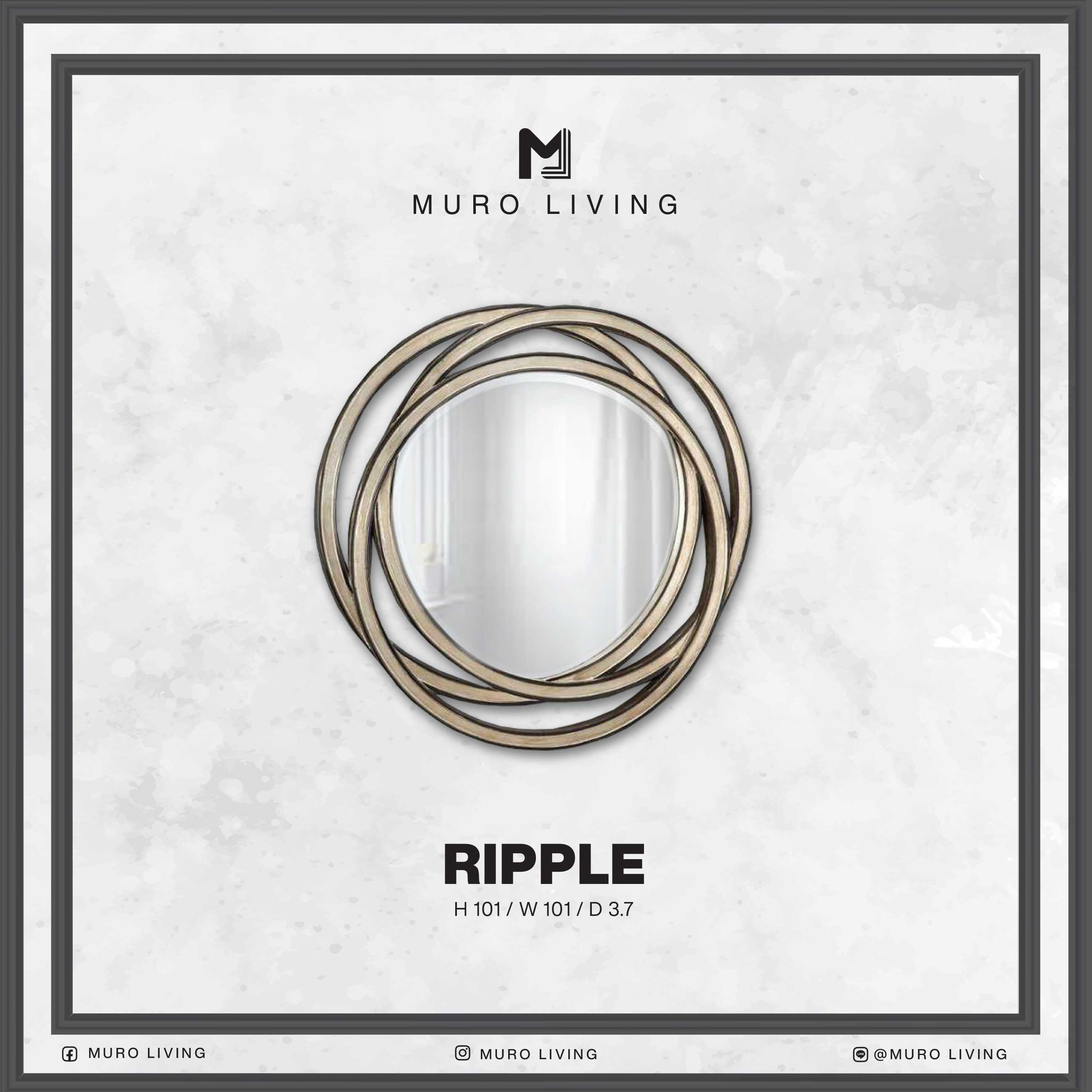 กระจกตกแต่งผนังดีไซน์ Muro Living รุ่น RIPPLE