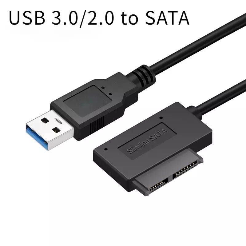 ￼USB 2.0 Mini Sata II 13Pin อะแดปเตอร์แปลงสายเคเบิลสำหรับแล็ปท็อป CD/DVD ROM Slimlineไดรฟ์อะแดปเตอร์