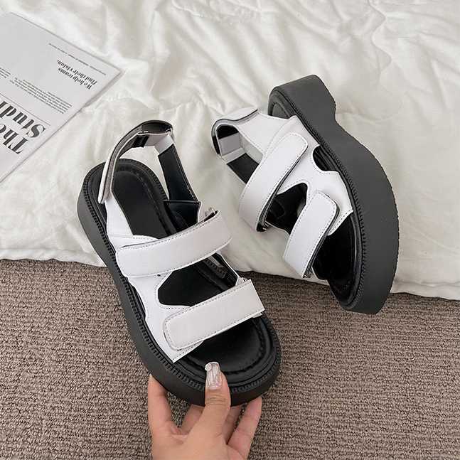 รองเท้าแตะ ส้นหนา    สี WHITE/BLACK