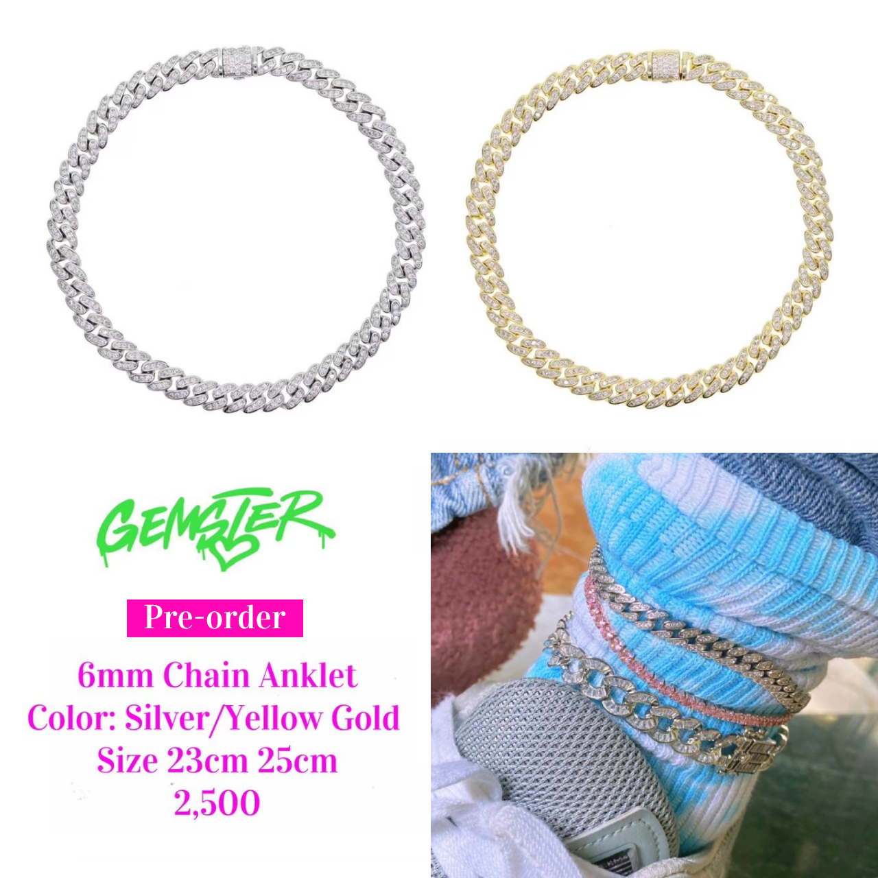 [Pre-order 30+ days] 6mm Chain Anklet (2 setting)