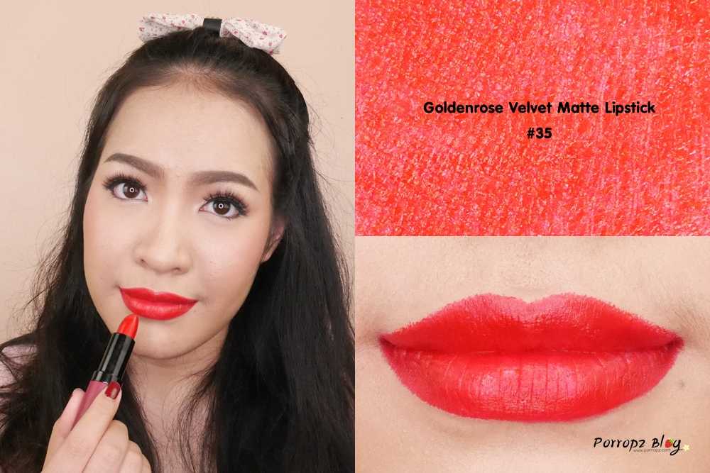 Golden Rose โกลเด้น โรส ลิปสติก เวลเวท แมท Velvet Matte Lipstick 4.2กรัม เบอร์ 35