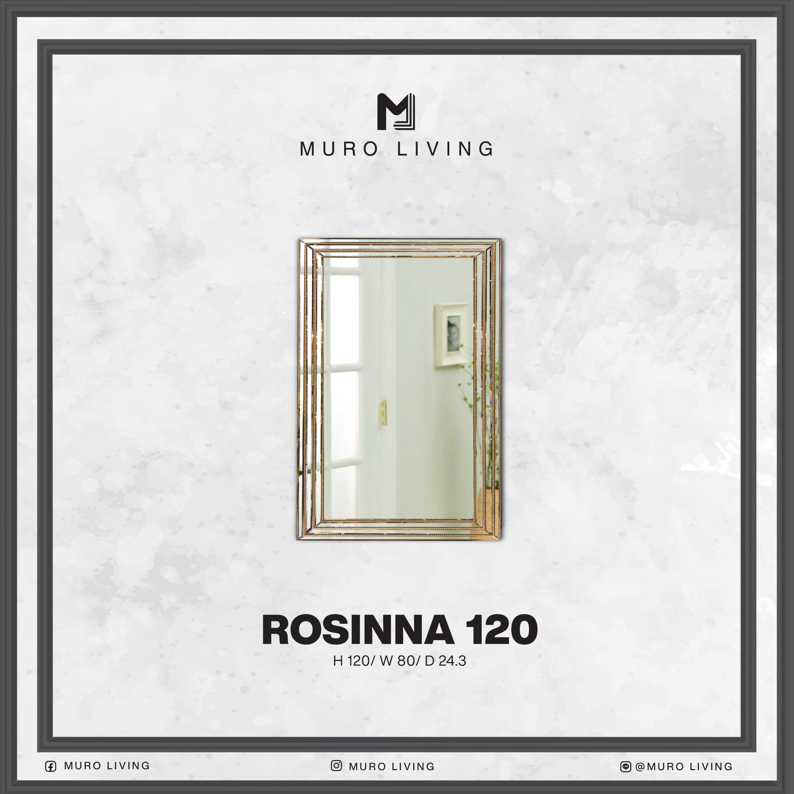 กระจกตกแต่งผนังดีไซน์ Muro Living รุ่น ROSINNA 120