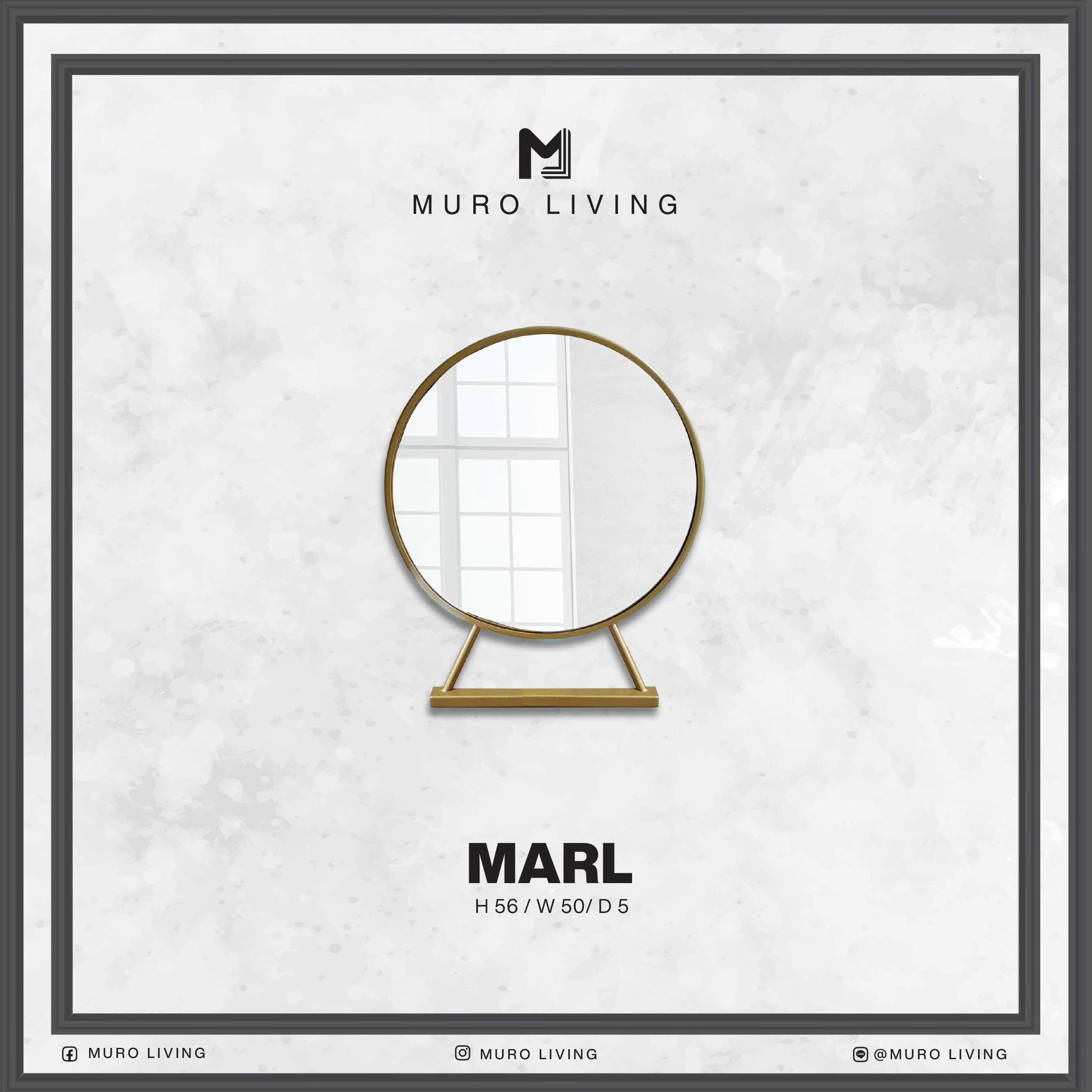 กระจกตกแต่งดีไซน์ Muro Living รุ่น MARL