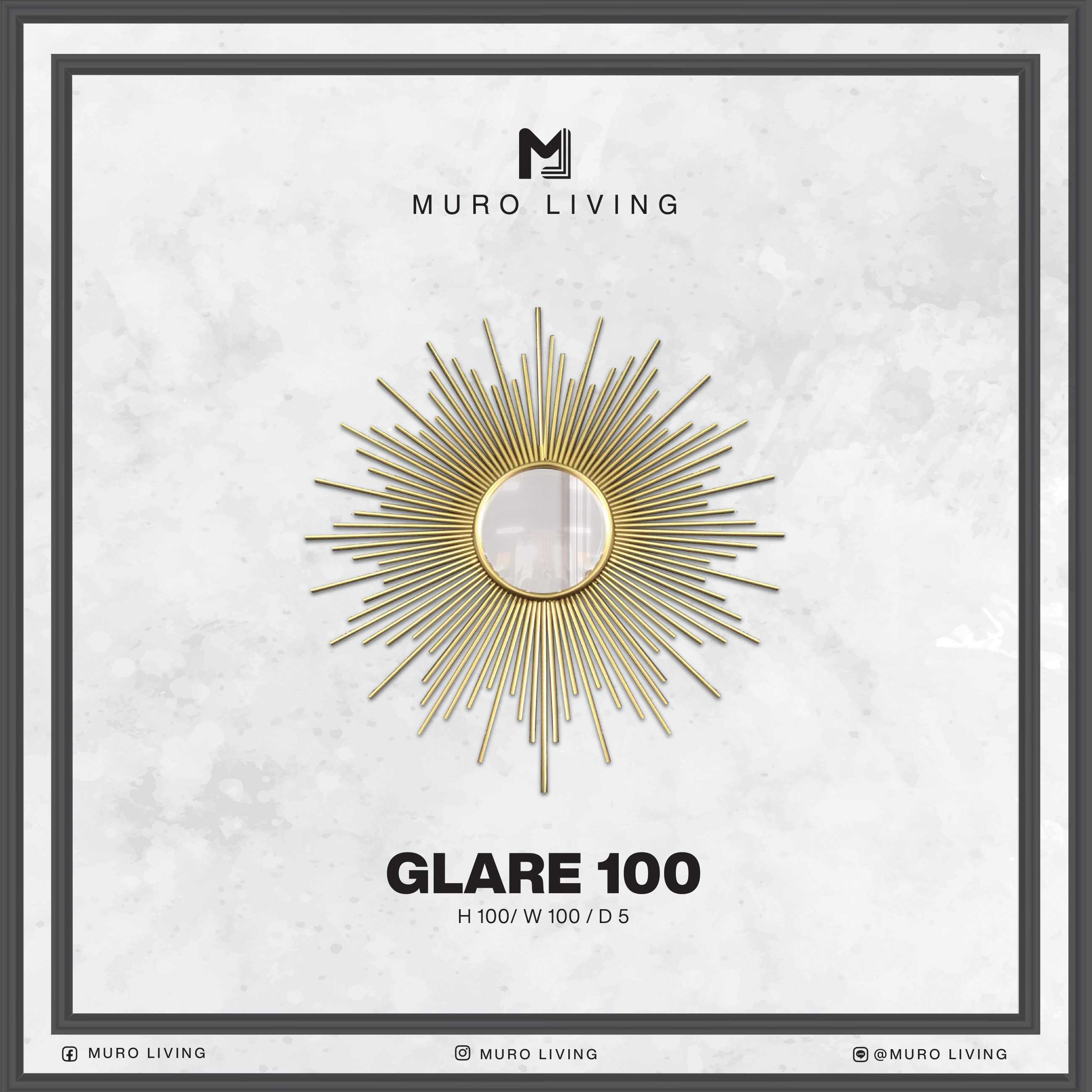กระจกตกแต่งผนังดีไซน์ Muro Living รุ่น GLARE 100