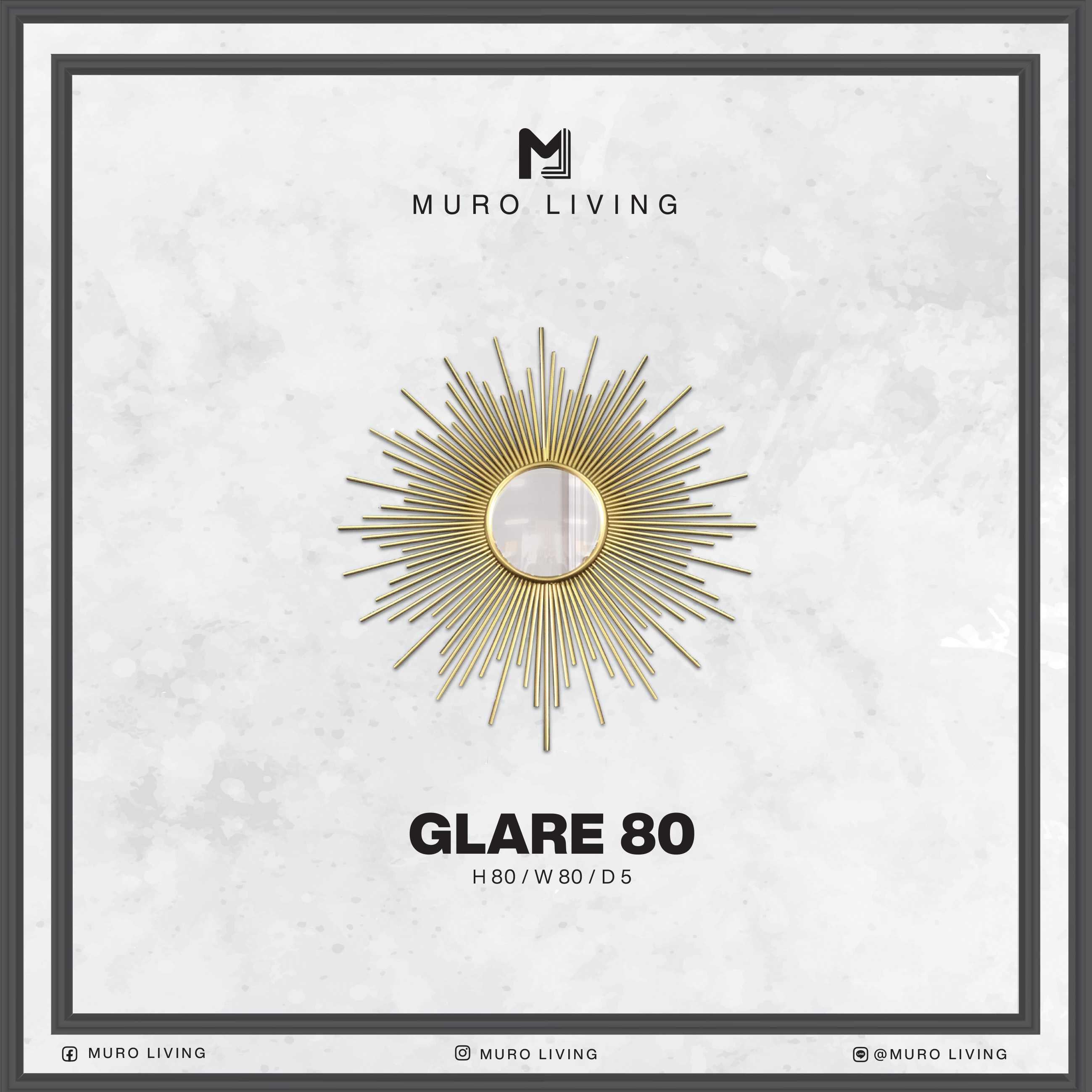 กระจกตกแต่งผนังดีไซน์ Muro Living รุ่น GLARE 80