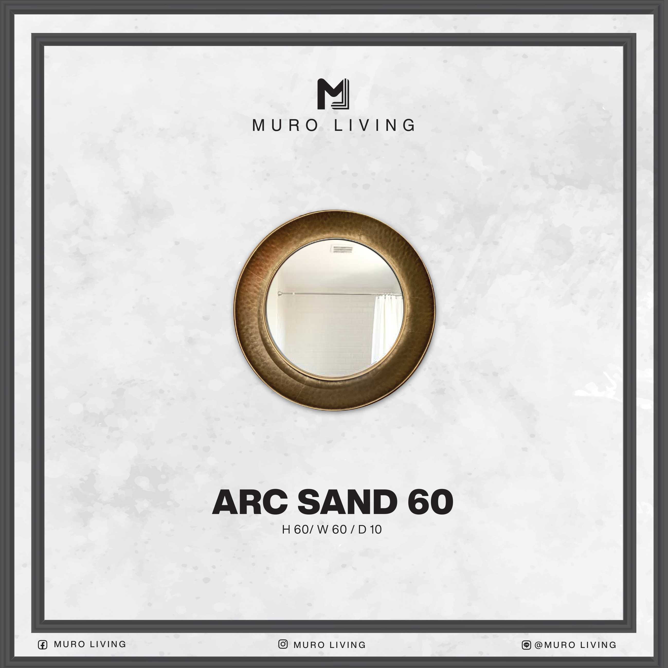 กระจกตกแต่งผนังดีไซน์ Muro Living รุ่น ARC SAND 60