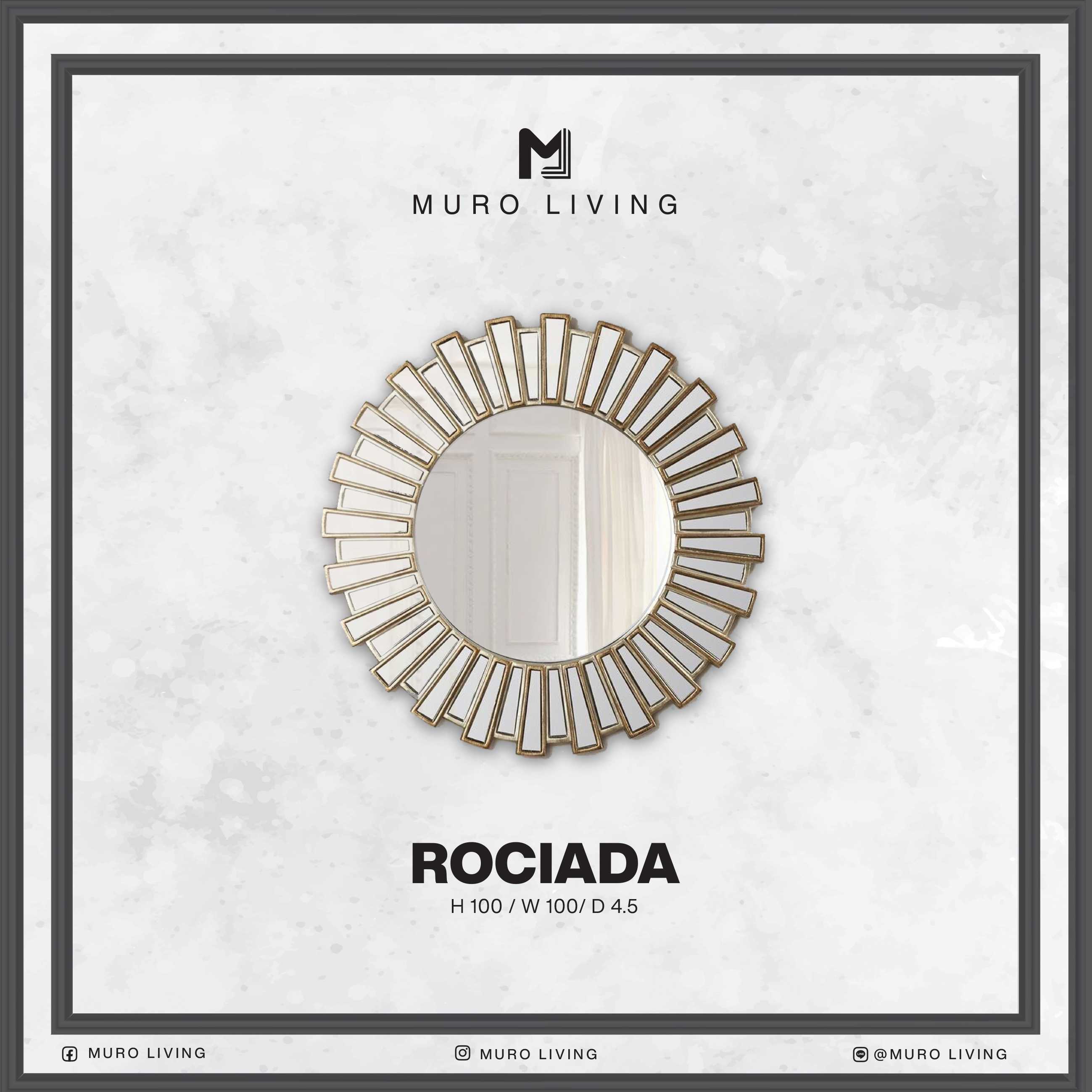 กระจกตกแต่งผนังดีไซน์ Muro Living รุ่น ROCIADA
