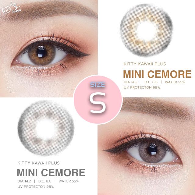 Kitty kawaii รุ่น Mini Cemore คอนแทคเลนส์ รายเดือน ค่าอมน้ำ55%