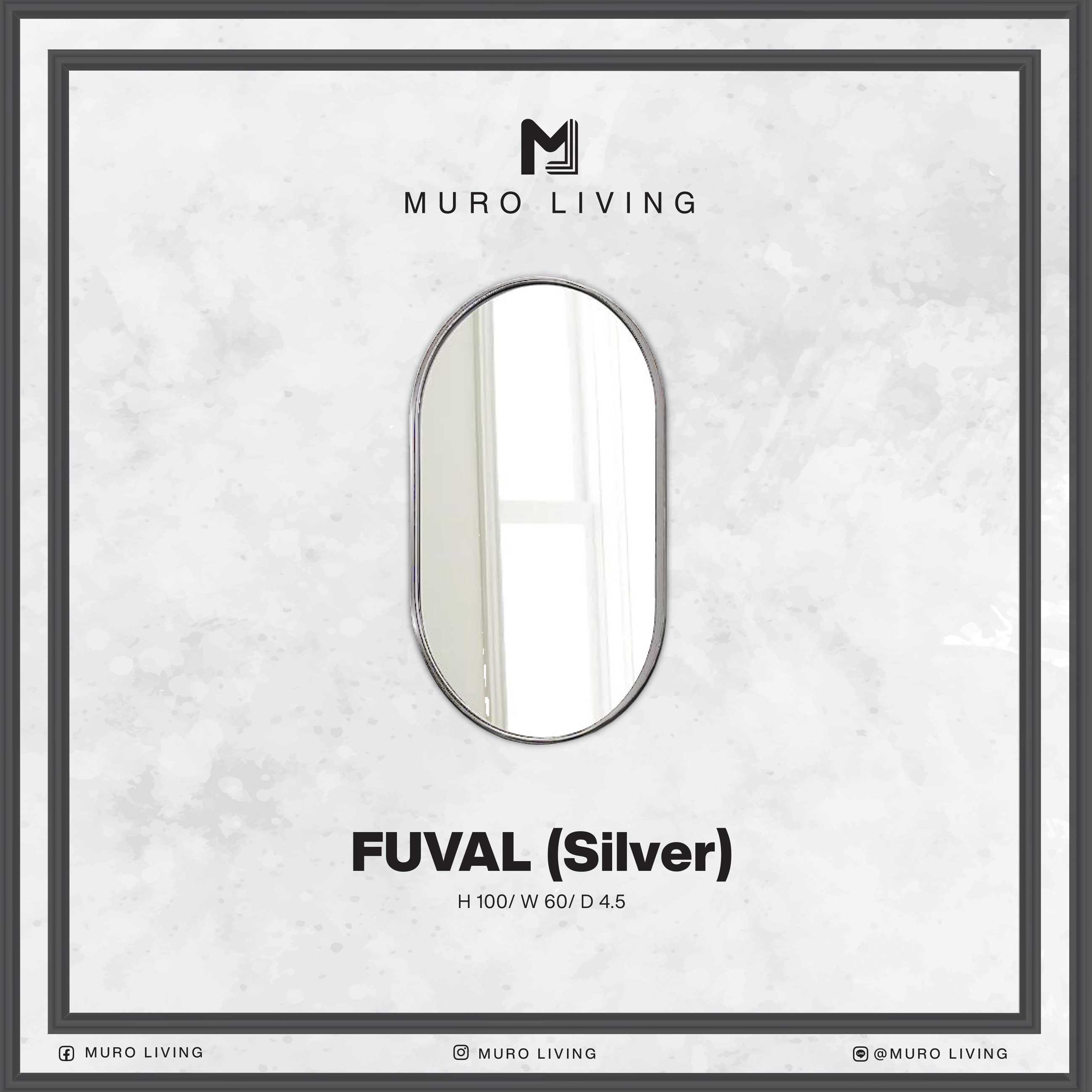 กระจกตกแต่งผนังดีไซน์ Muro Living รุ่น FUVAL (Gold or  Silver)