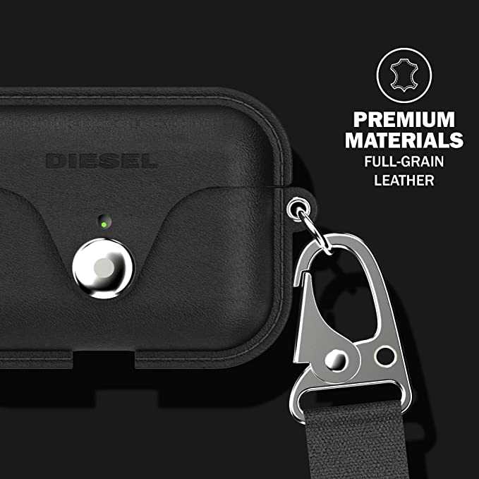 DIESEL AIRPOD CASE LEATHER LOOK FOR AIRPODS PRO BLACK/WHITE