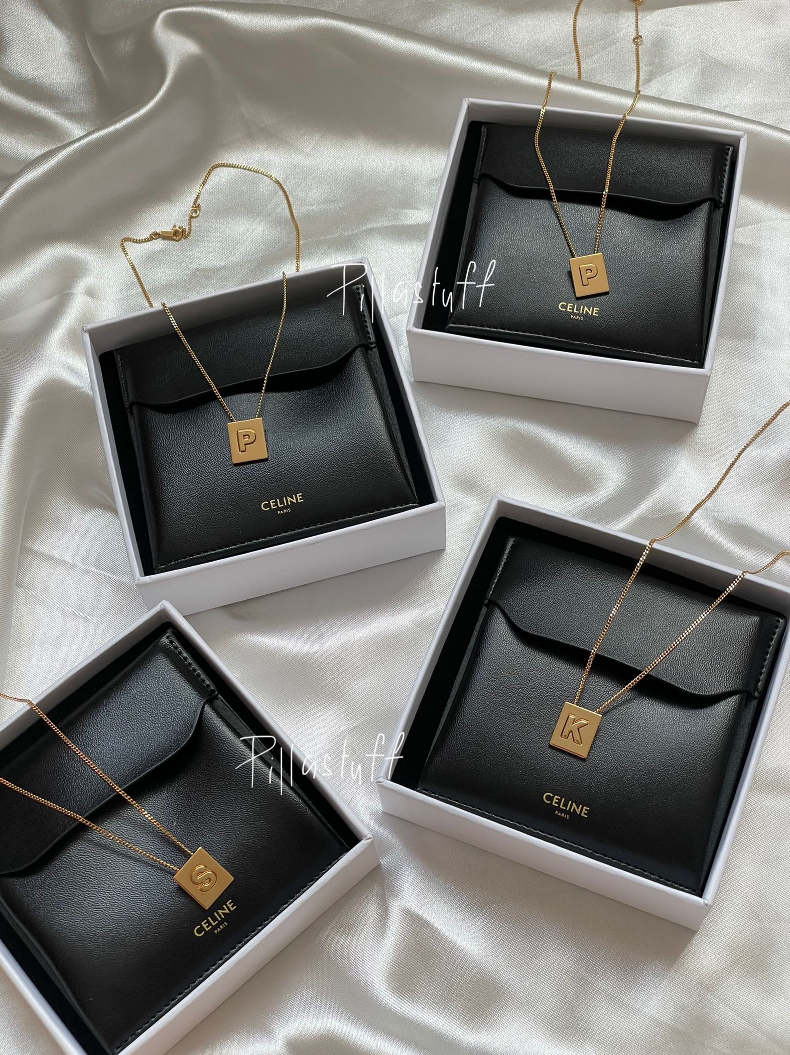 แท้100%🔥 Celine Alphabet necklace สร้อยคอซีลีน