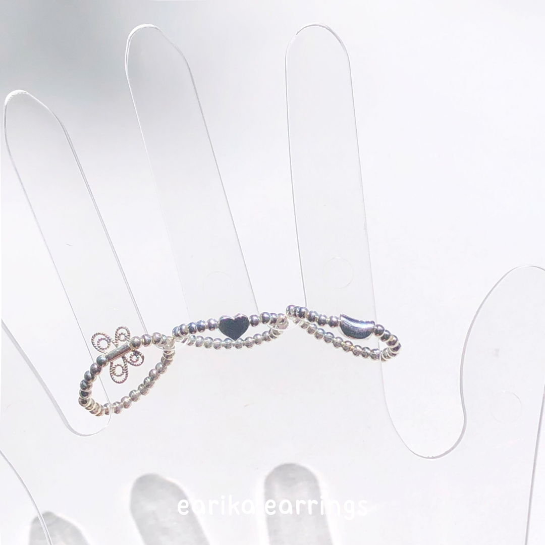 earika.earrings - silver beads ring แหวนเม็ดกลมยางยืดเงินแท้ (ราคาต่อวง) ฟรีไซส์ปรับขนาดได้