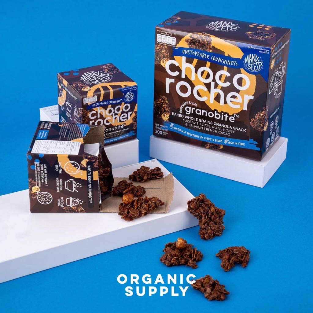 Manyseeds Granobite Choco Rocher ขนมธัญพืชอบกรอบพรีเมี่ยม กราโนล่า รสช็อคโกรอชเชอร์