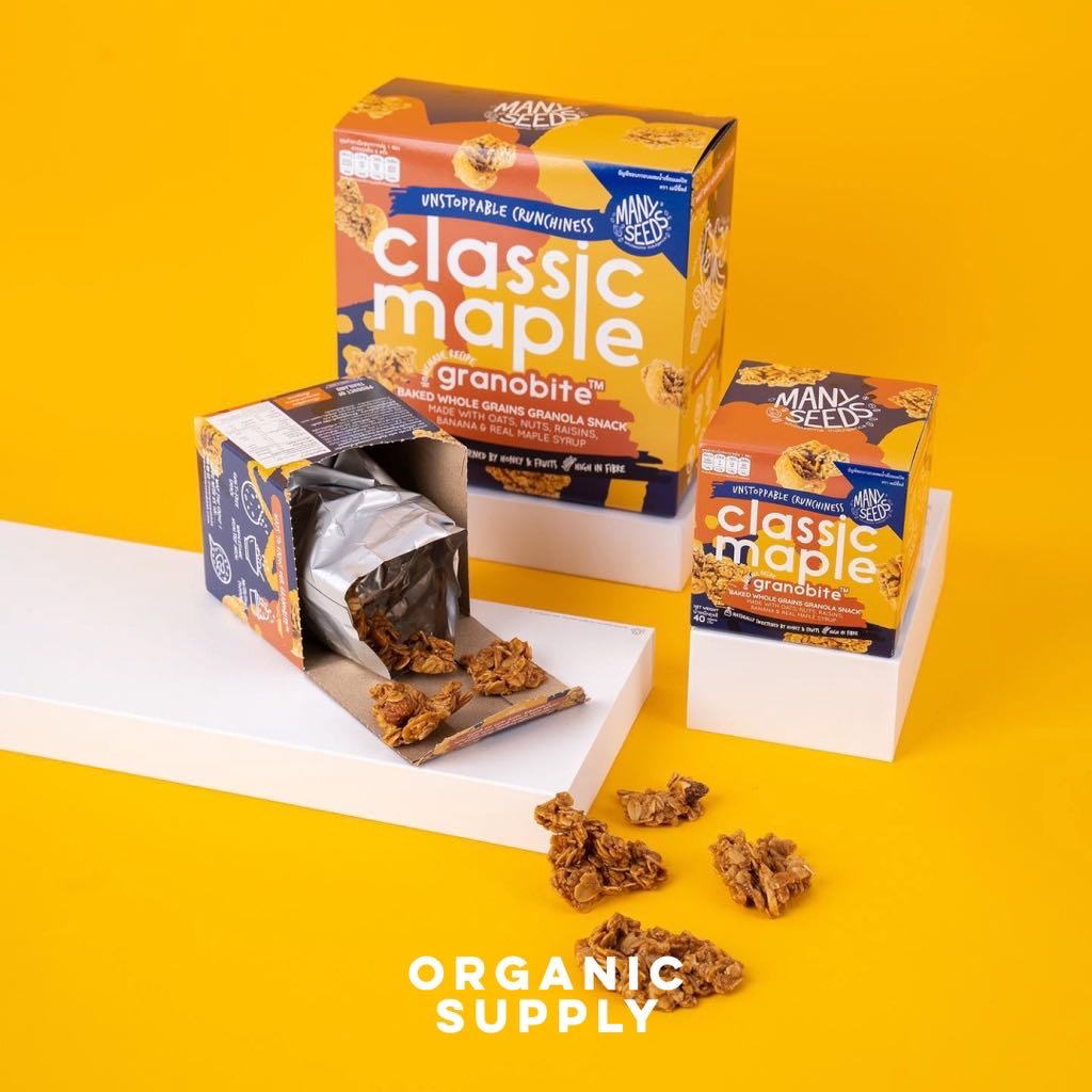 Manyseeds Granobite Classic Maple ขนมธัญพืชอบกรอบพรีเมี่ยม กราโนล่า รสคลาสสิคเมเปิ้ล