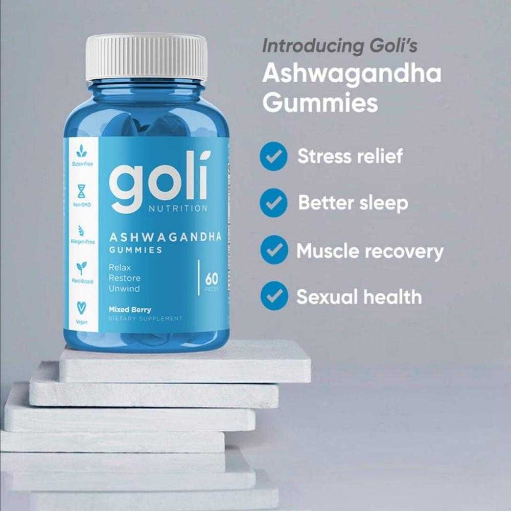 Goli Ashwagandha KSM-66 Gummy Vitamins กัมมี่ โสมสกัด (บรรจุ 60 กัมมี่ต่อขวด)