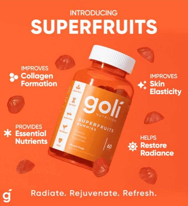 Goli SuperFruits Gummy Vitamins กัมมี่ รวมสุดยอดผลไม้ (บรรจุ 60 กัมมี่ต่อขวด)