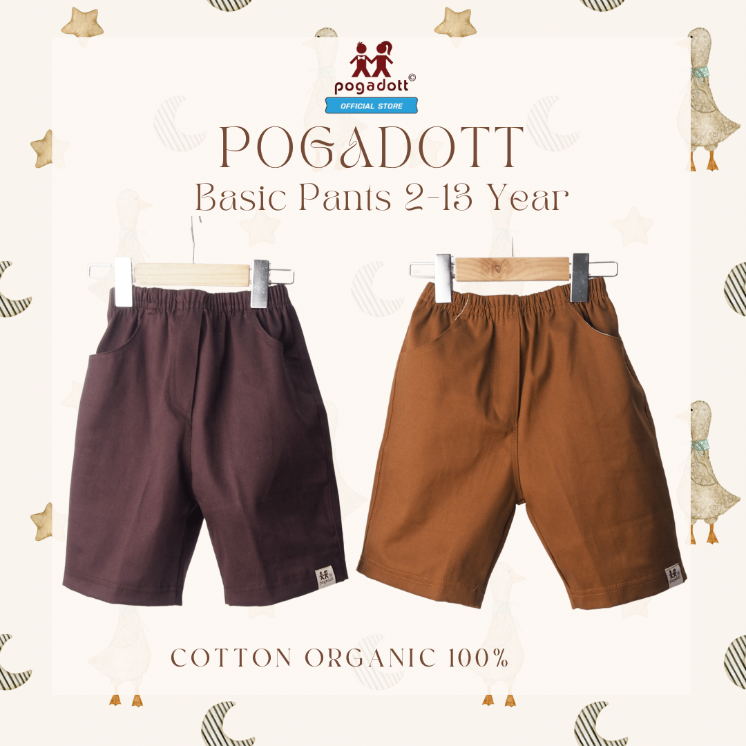POGADOTT กางเกงเด็ก 2-13 ปี. Basic Cotton Short