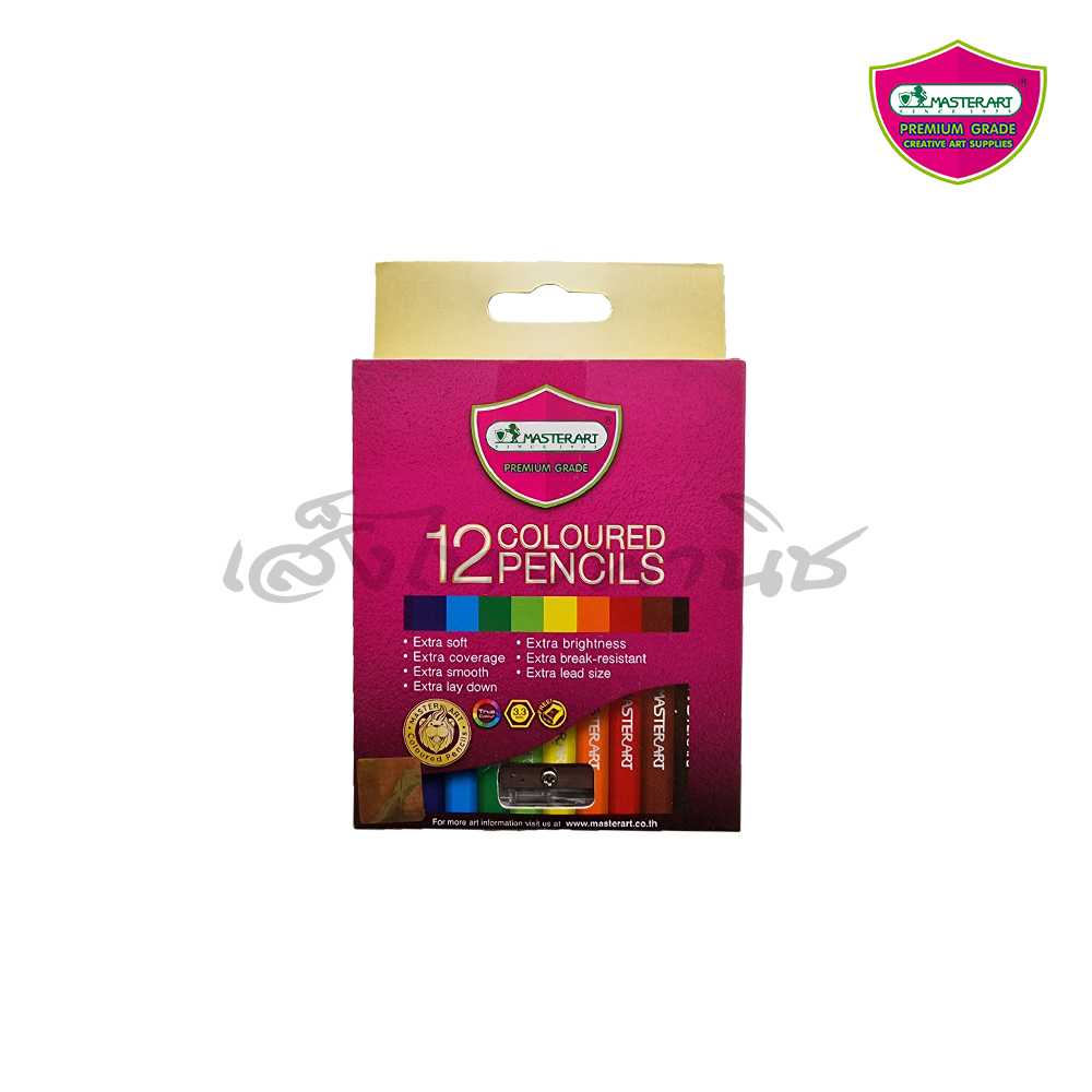 สีไม้ 12 สี ด้ามสั้น มาสเตอร์อาร์ต S-Series (แพ็ค  12 กล่อง)