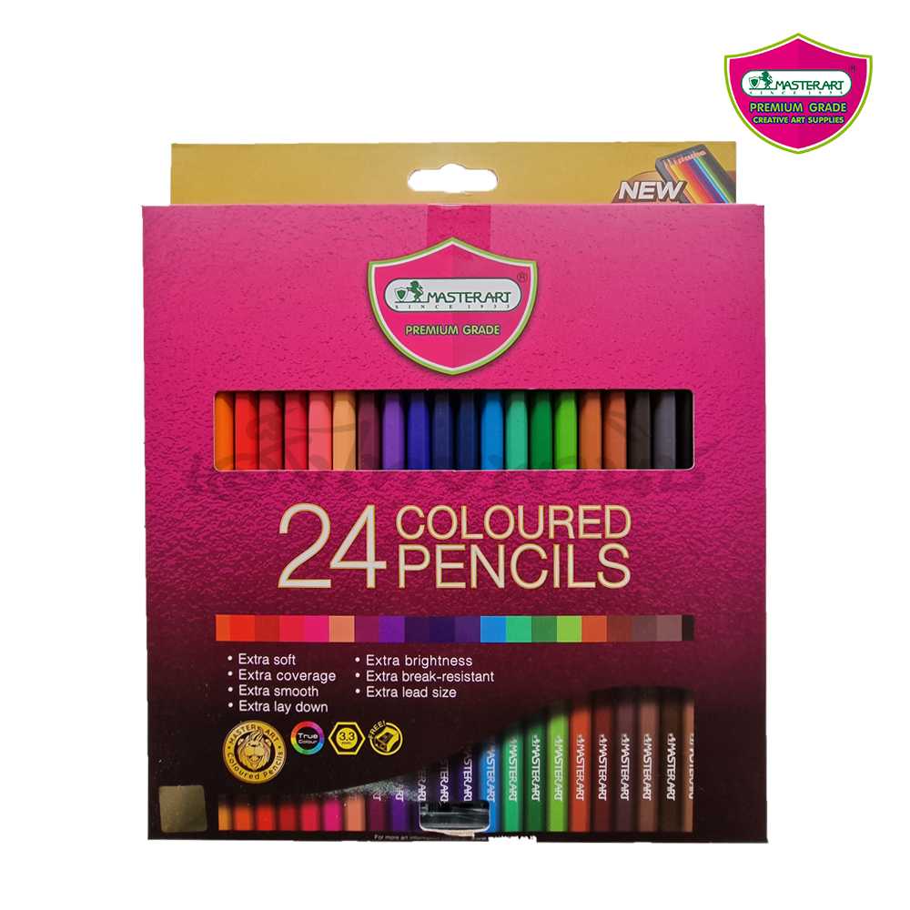 สีไม้ ด้ามยาว 24 สี มาสเตอร์อาร์ต (แพ็ค 12 กล่อง)