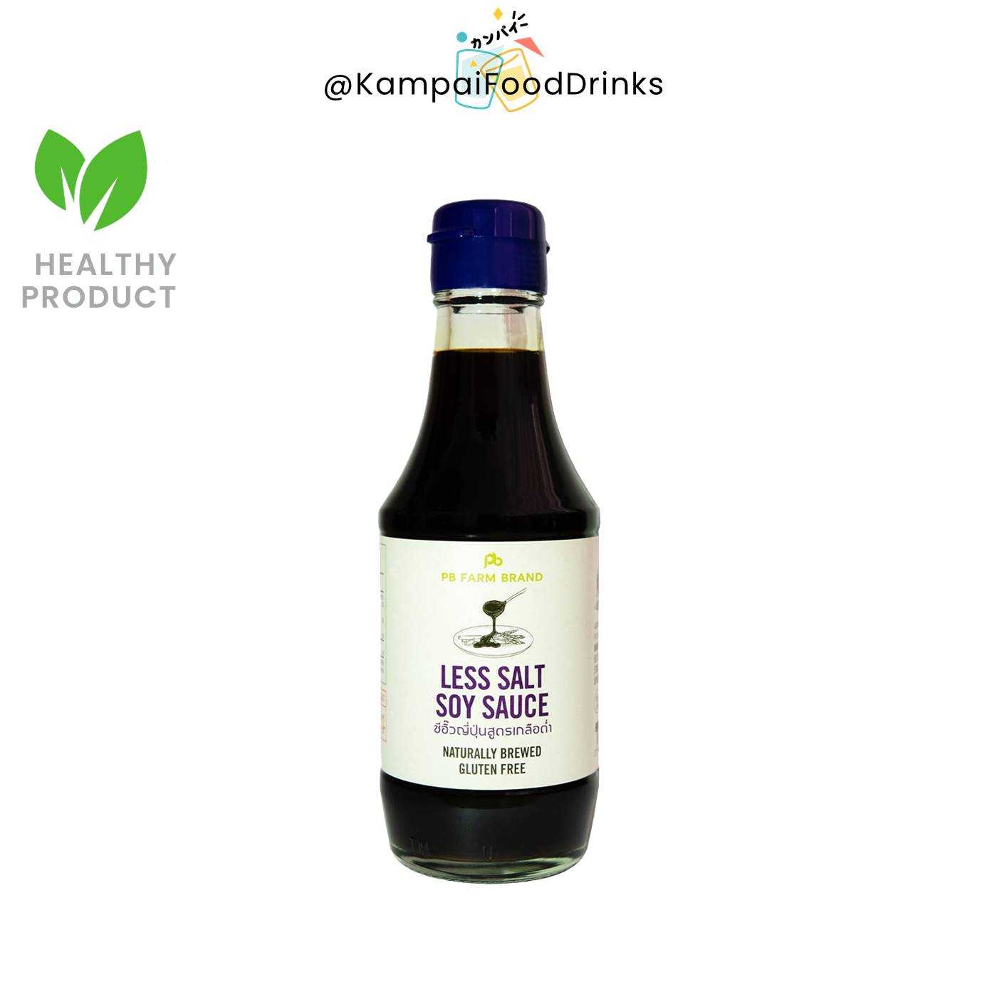 [Less Salt] ซอสถั่วเหลืองญี่ปุ่น สูตรเกลือต่ำ ตราพีบีฟาร์ม 200 มล. | LESS SALT SOY SAUCE  PB FARM