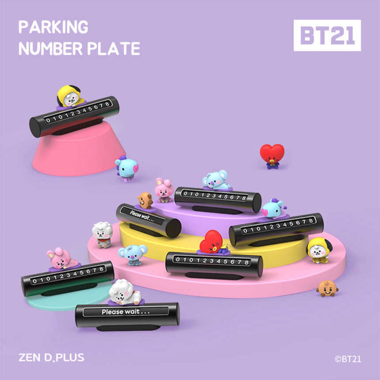 พร้อมส่ง🎉 Parking number plate Baby BT21 ของแท้ 100%