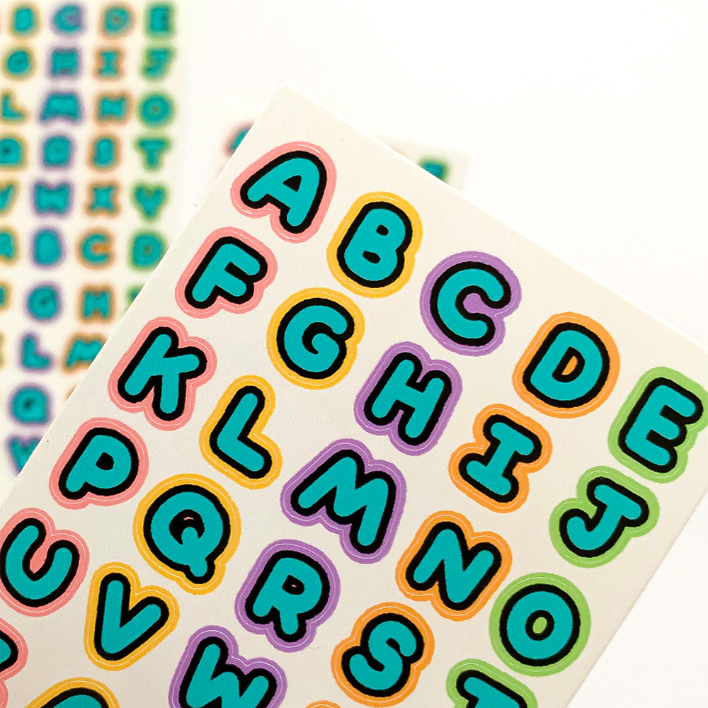 STICKER ⌗ ABC colorful 🌈 pvc ไดคัท ผิวเงา