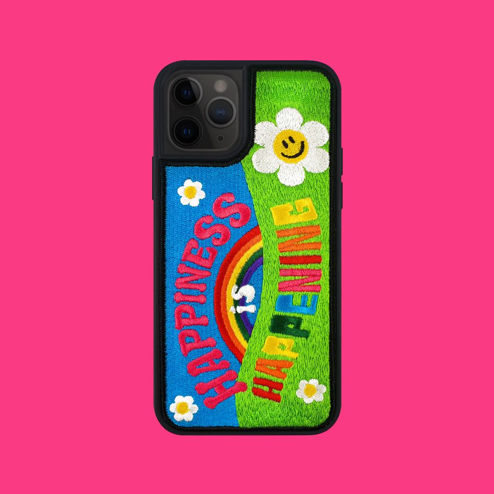 iPhone Embroidery Case - Happiness