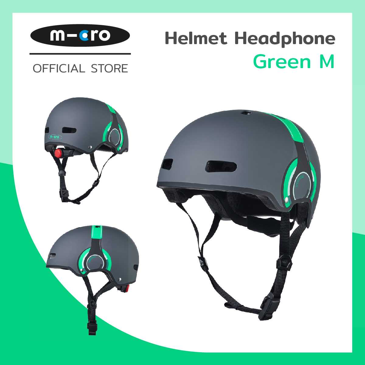 Micro Helmet Headphone Green M