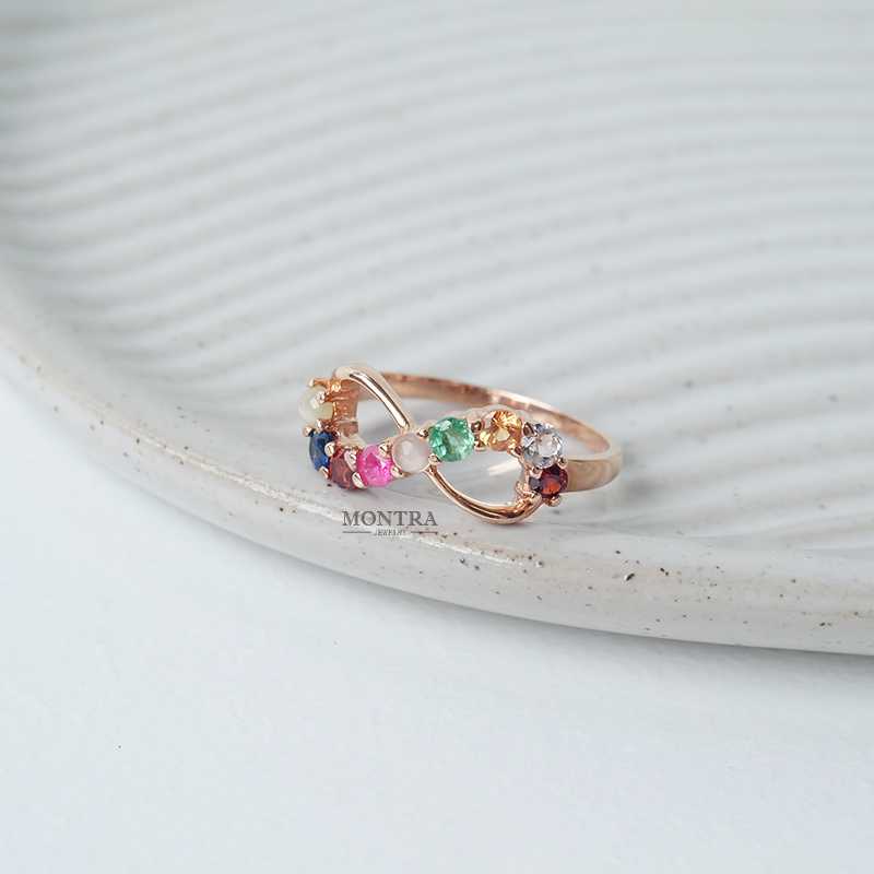 [Pre-Order] แหวนนพเก้า แหวนอินฟินิตี้ Infinity แหวนพลอยเสริมดวง แหวนเงินแท้ 925 by Montra Jewelry
