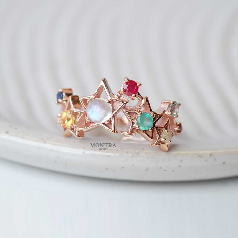 [Pre-Order] แหวนนพเก้า แหวนพลอยเสริมดวง แหวนดาว ฝังพลอยแท้ S925 by Montra Jewelry