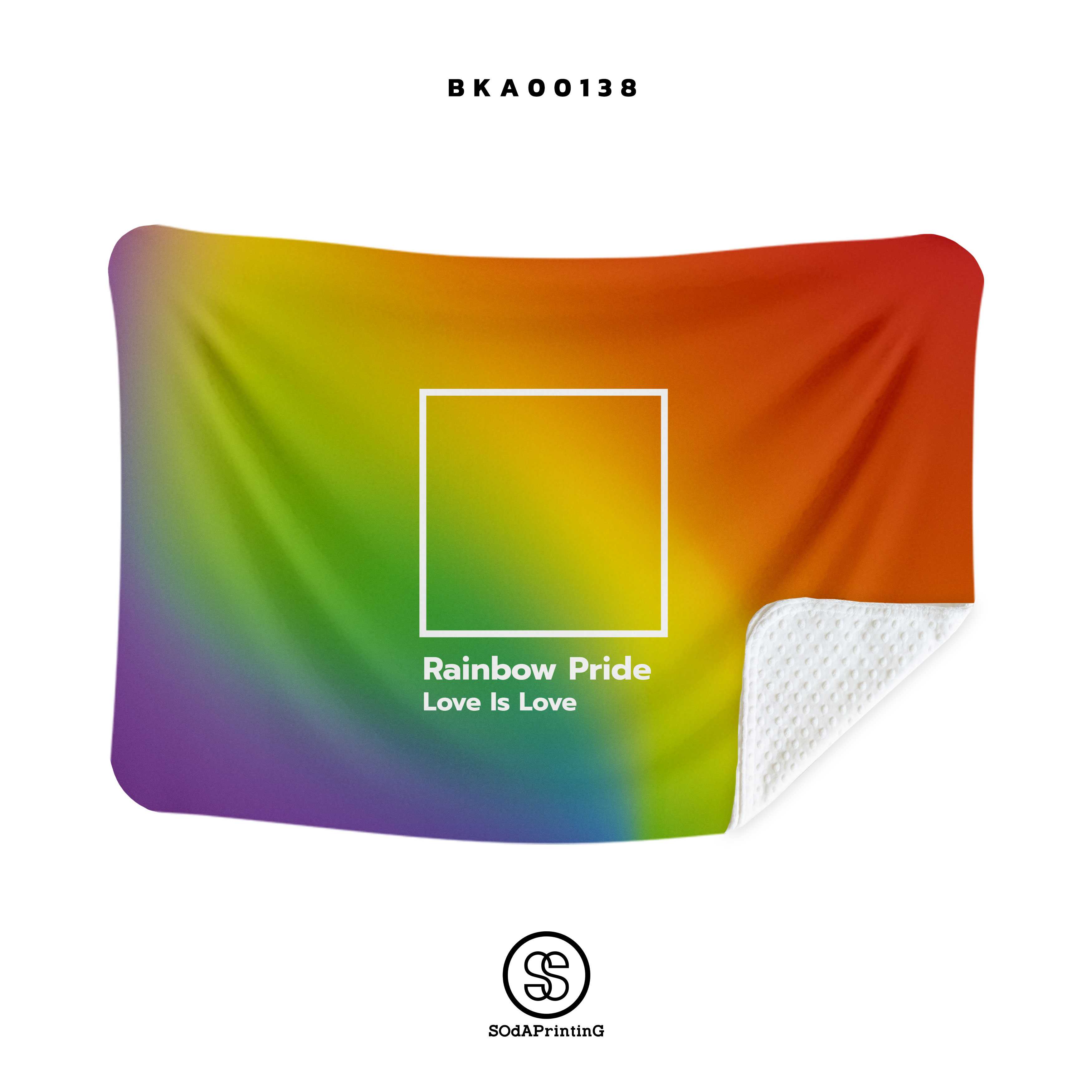 ผ้าห่ม ลาย Rainbow Pride LOVE IS LOVE  รหัส BKA00138 #SOdAblanket #SOdAhome #SOdAPrintinG