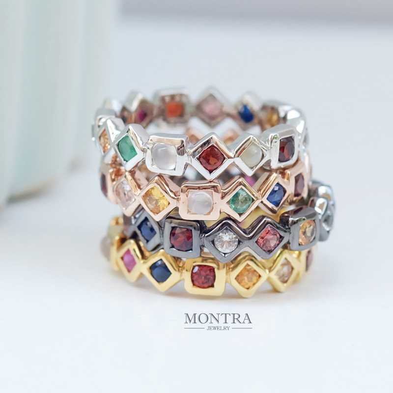 [Pre-Order] แหวนนพเก้า แหวนพลอยเสริมดวง แหวนเงินแท้ S925 ฝังพลอยแท้ by Montra Jewelry