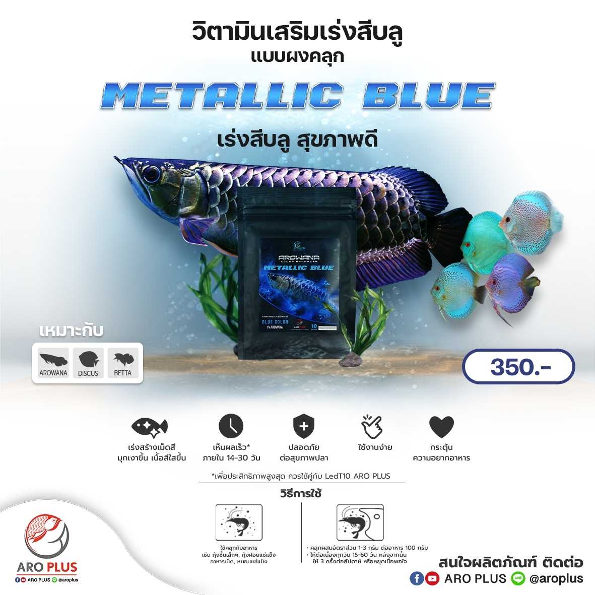 Metallic Blue วิตามินเสริมเร่งสีบลู แบบผง l เร่งสีบลู สุขภาพดี 💙💪