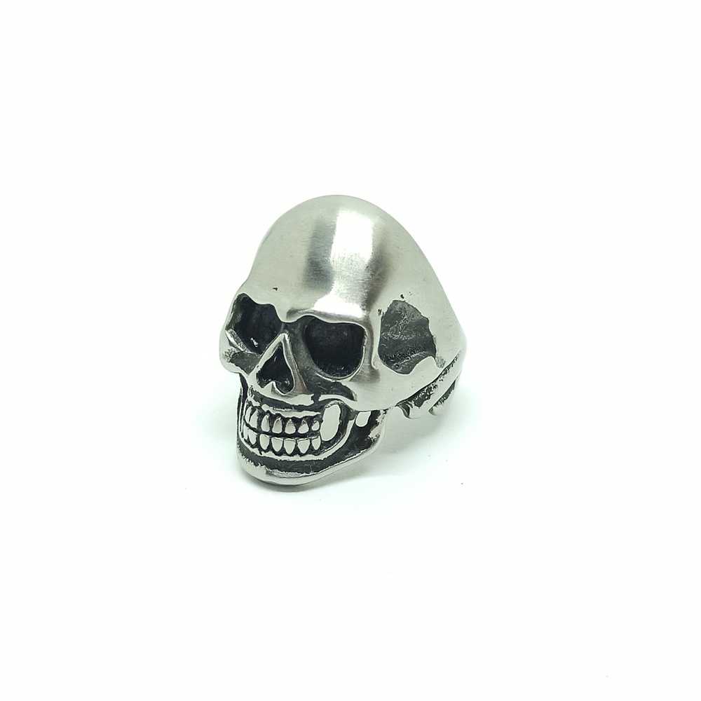 Ring simple skull silver matt_R111