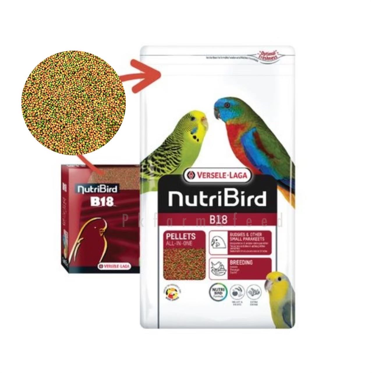 Nutribird B18 ขนาด 3kg. อาหารนกนูทริเบิร์ด บี18