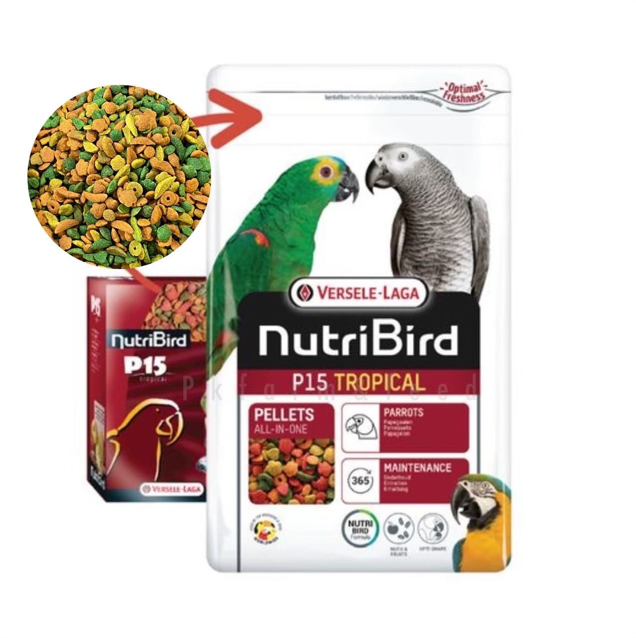 NutriBird P15 ขนาด 1kg.  อาหารนก นูทรีเบิร์ดพี15
