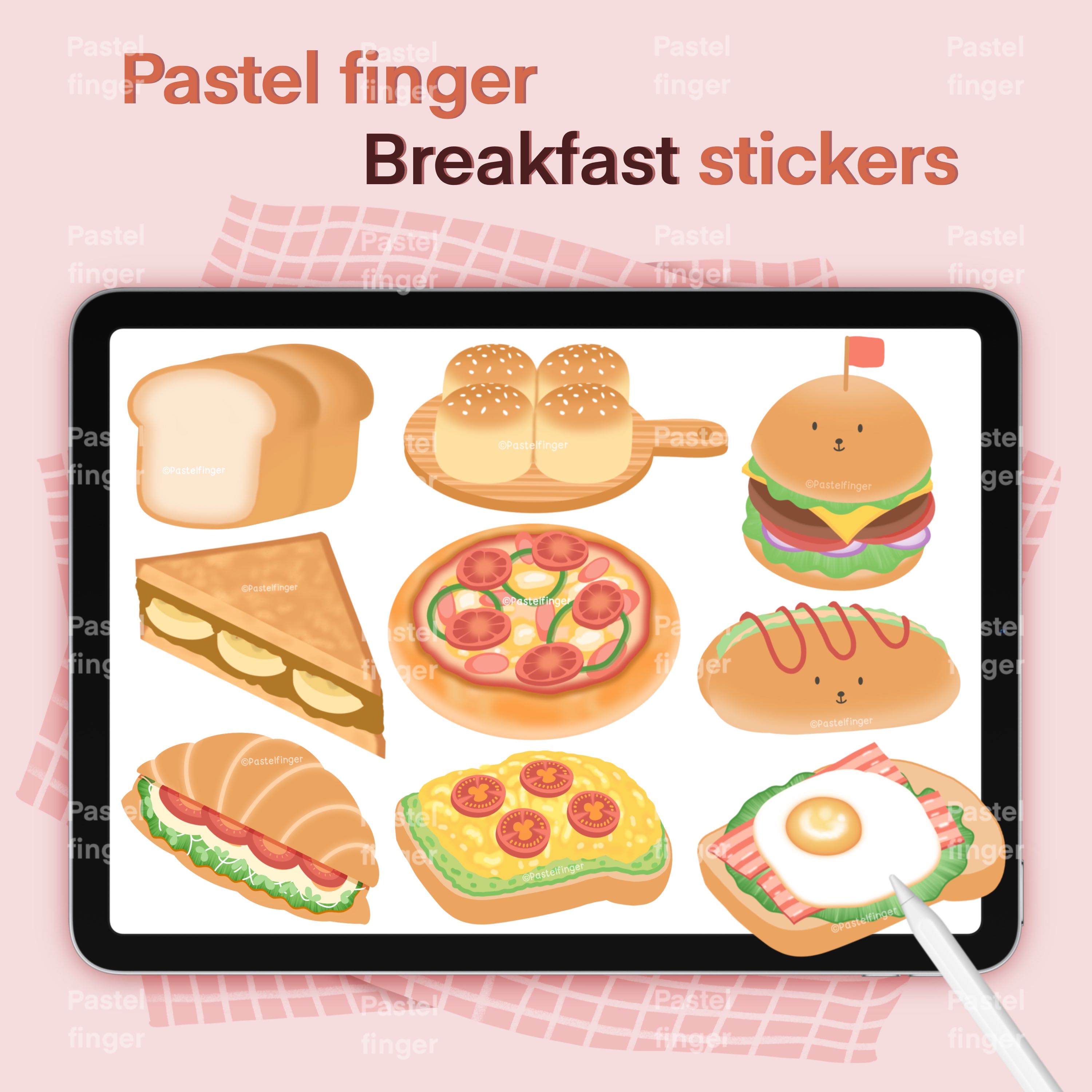 Pastel finger breakfast stickers 🍔