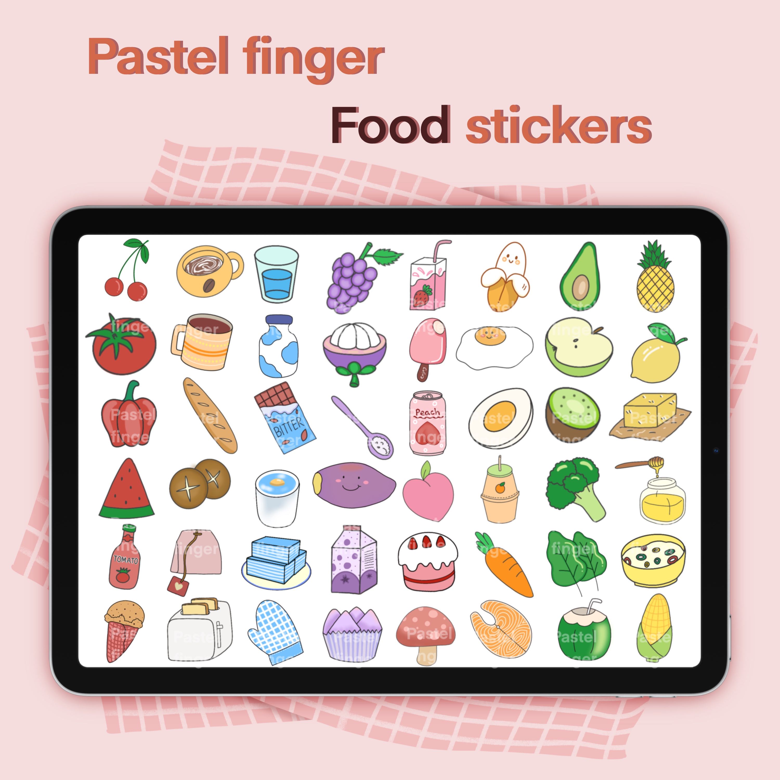 Pastel finger food stickers