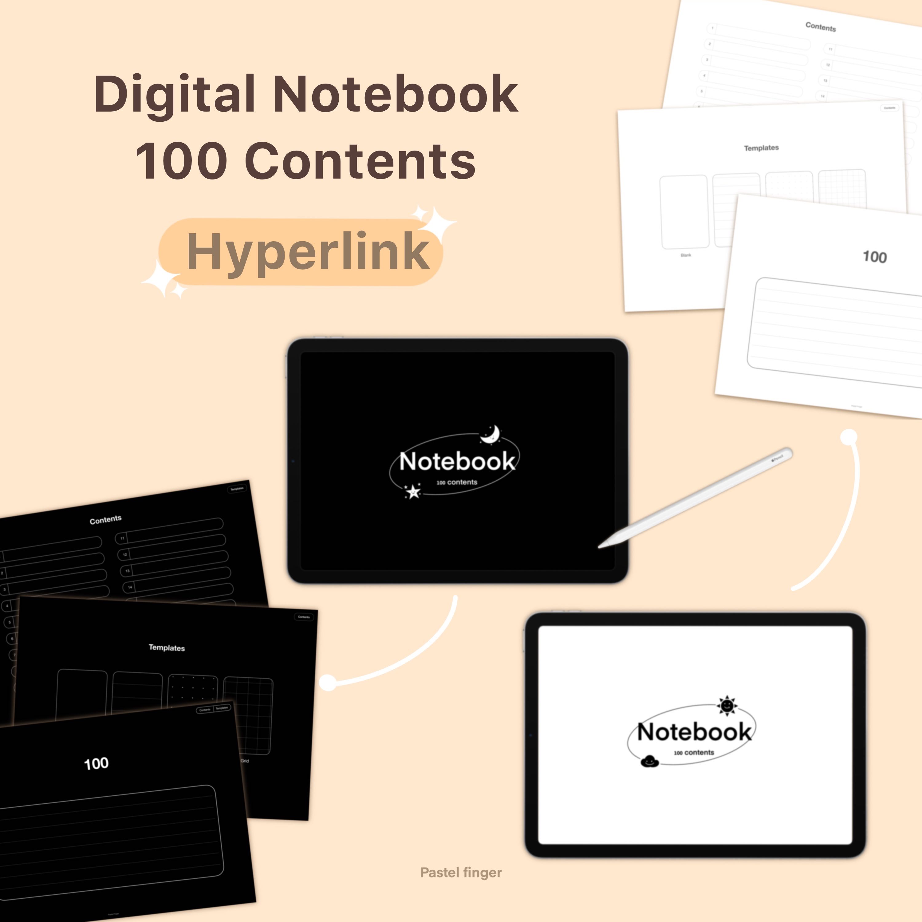 Digital notebook 100 contents midnight & starlight 