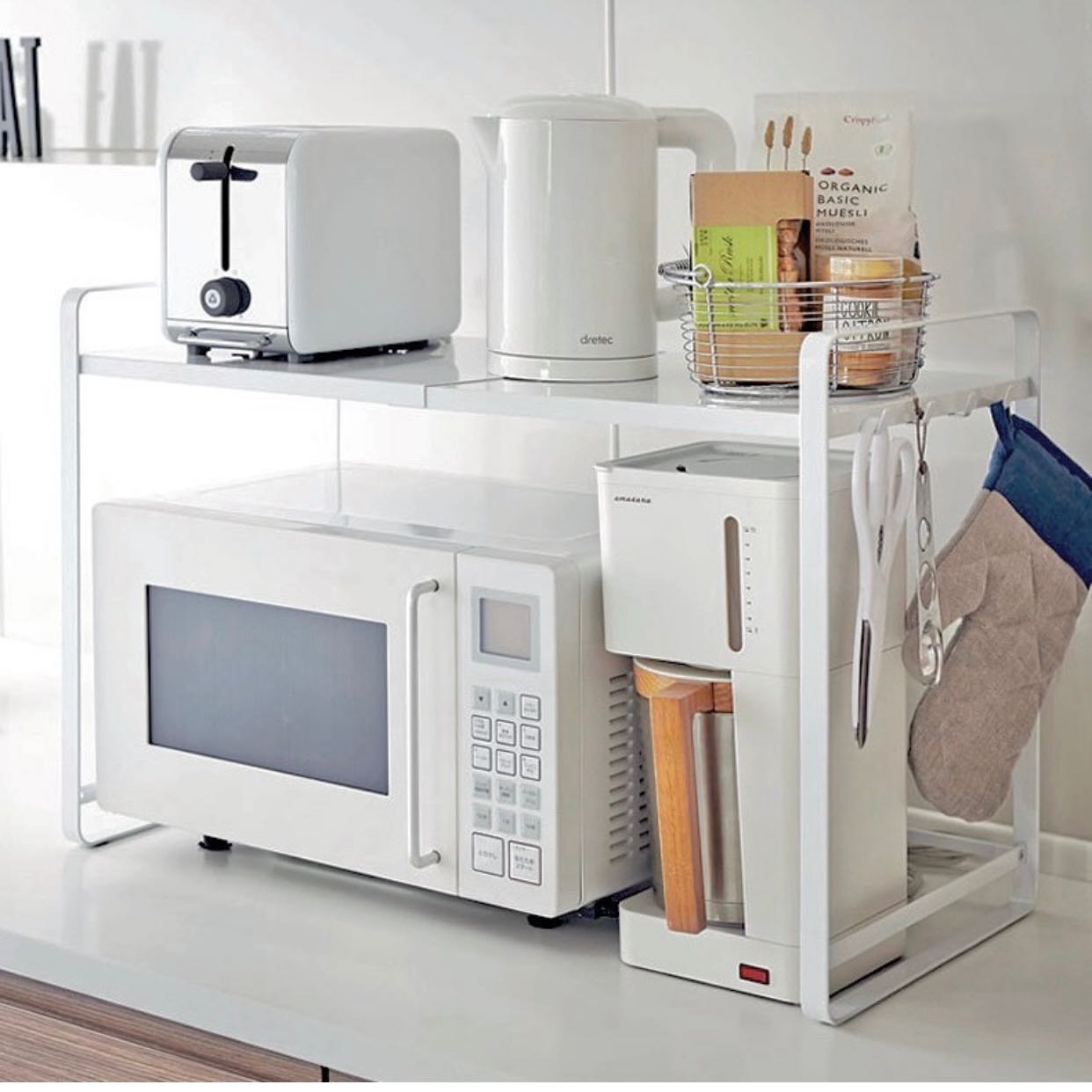 Extendable Kitchen Rack ชั้นวางบนไมโครเวฟ