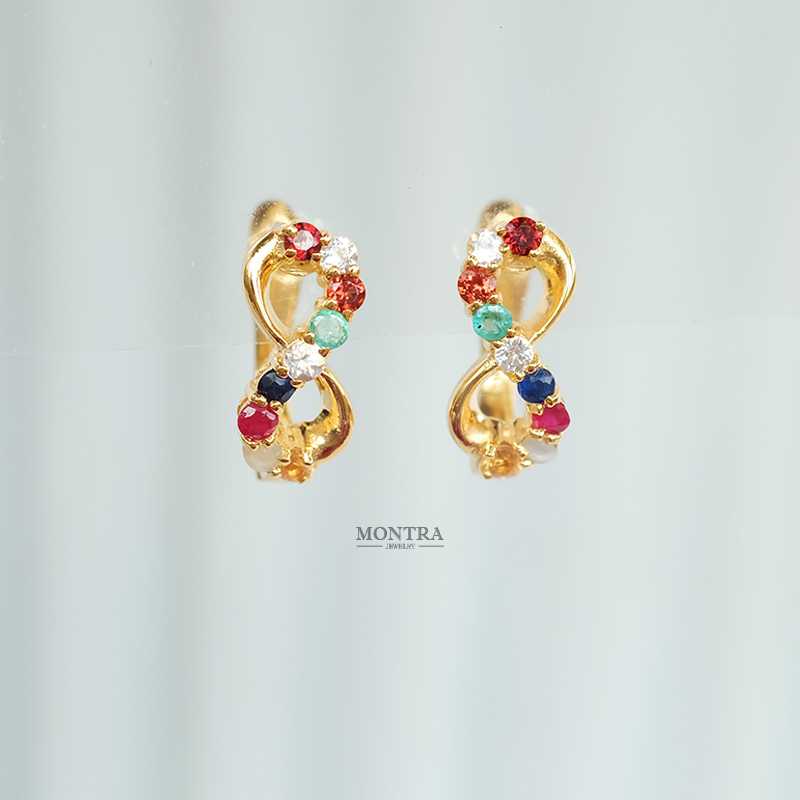 [Pre-Order] ต่างหูนพเก้า ต่างหูอินฟินิตี้ ต่างหูพลอยแท้เสริมดวง ต่างหูเงินแท้ S925 by Montra Jewelry